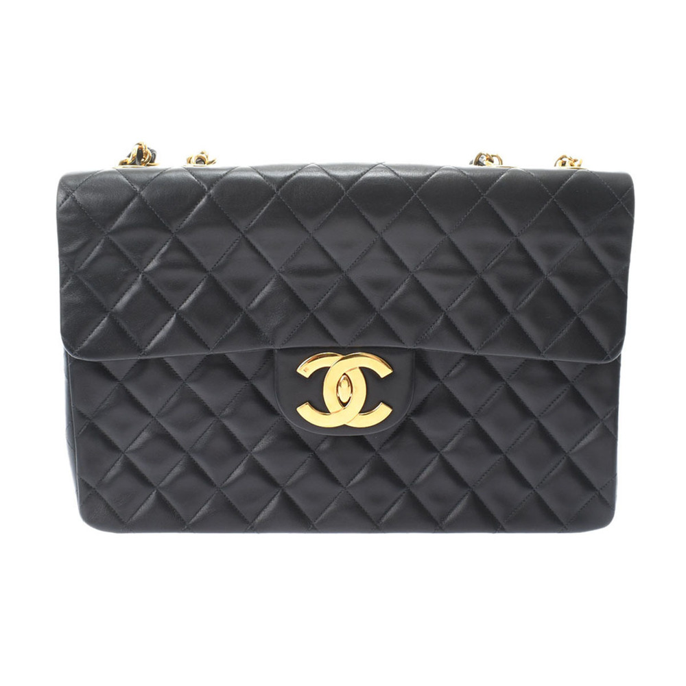 Chanel Matelasse Big Matelasse Chain Shoulder 34cm Black Gold Hardware Lambskin